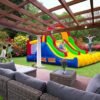 Ballsea Château gonflable ,escalade des roches, grand mur d'escalade avec 2 toboggans de course à l'arrière et un château gonflable pour enfants avec ventilateur – Image 2