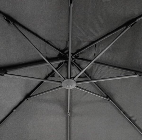 Parasol déporté rectangulaire inclinable Éléa Anthracite & Graphite 4 x 3 m - Aluminium traité époxy, Acier, Oléfine – Image 2